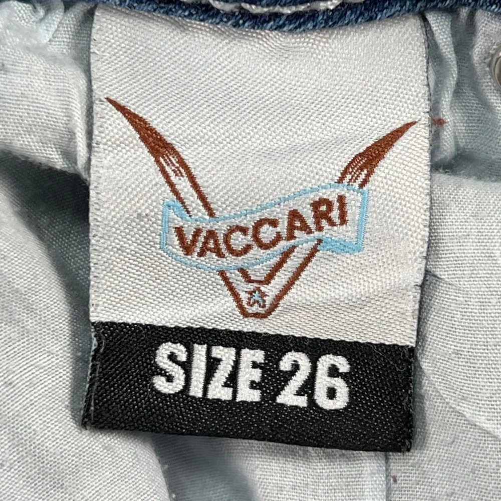 Vaccari Paz Women 26L Blue Denim Bootcut Jeans Embellished‎ Rhinestone Western